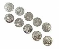 Набор из 10-ти монет Панда 2001-2010 гг, Серебро, 311 гр., проба 999, КИТАЙ