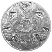 Монета "Лев", 2025 г., Серебро, 31,1 гр., проба 999, ЮЖНАЯ АФРИКА