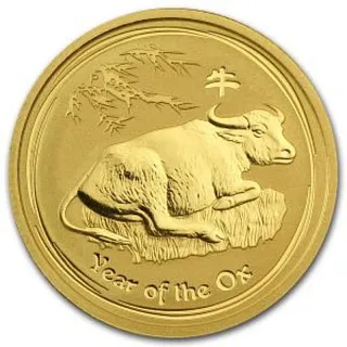 Монета "Год Быка", 2009 г., Золото, 31,1 гр., проба 999.9, АВСТРАЛИЯ