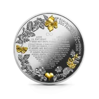 Монета "Свадебные голуби", 2026 г., Серебро, 17,5 гр., проба 999, КАМЕРУН