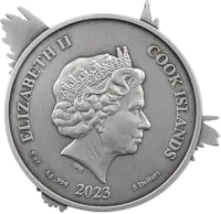 Монета "Гарри Поттер и сова",  2023 г., Серебро, 155,5 гр., проба 999, ОСТРОВА КУКА