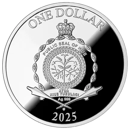 Монета "Дерево любви II", 2025 г., Серебро, 17,5 гр., проба 999, НИУЭ