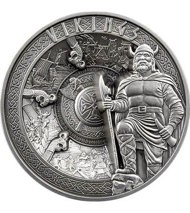 Монета «Викинги », 2023 г., Серебро, 1 000 гр., проба 999, САМОА