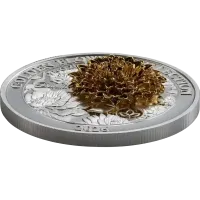 Монета «Георгин. Коллекция "Золотой цветок"»,  2026 г., Серебро, 31,1 гр., проба 999, САМОА