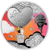 Монета «Любовь витает в воздухе»,  2021 г., Серебро, 10 гр., проба 999, КАМЕРУН