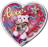 Монета «С Днем Святого Валентина. Счастливый Мишка», 2025 г., Серебро, 20 гр., проба 999, НИУЭ