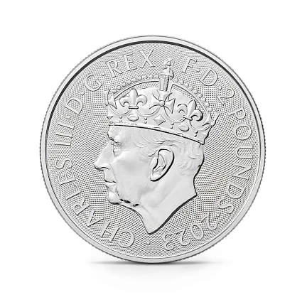 Монета "Коронация Чарльза III (Королевская монограмма)", 2023 г., Серебро, 31,1 гр., проба 999, СОЕДИНЕННО