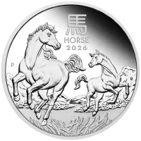 Монета "Год Лошади (пруф)", 2026 г., Серебро, 15,55 гр., проба 999.9, АВСТРАЛИЯ
