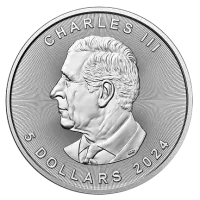 Монета «Кленовый лист», 2024 г., Серебро, 31,1 гр., проба 9999, КАНАДА