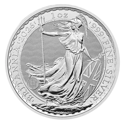 Монета «Британия», 2026 г., Серебро, 31,1 гр., проба 999, СОЕДИНЕННОЕ КОРОЛЕВСТВО