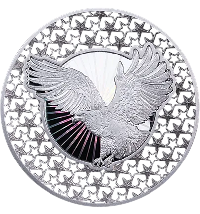 Монета «Американский орел. Филигранный», 2025 г., Серебро, 62,2 гр., проба 999, СОЛОМОНОВЫ ОСТРОВА