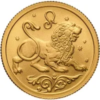 Монета "Лев", СПМД, 2005 г., Золото, 3,11 гр., проба 999, РОССИЯ