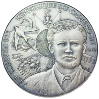 Монета "Гимн колокольчиков",  2021 г., Серебро, 15,55 гр., проба 999, КАМЕРУН