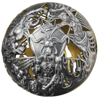 Монета "Рай и Ад", 2021 г., Серебро, 62,2 гр., проба 999, САМОА