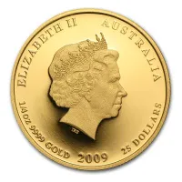 Монета "Год Быка", 2009 г., Золото, 7,78 гр., проба 999.9, АВСТРАЛИЯ