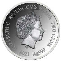 Монета "Символ любви Сердце", 2021 г., Серебро, 15,55 гр., проба 999, ГАНА