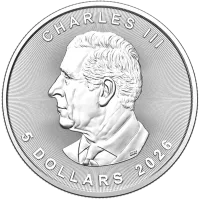 Монета «Кленовый лист», 2026 г., Серебро, 31,1 гр., проба 9999, КАНАДА