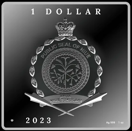 Монета "Ван Гог. Автопортрет", 2023 г., Серебро, 31,1 гр., проба 999, НИУЭ