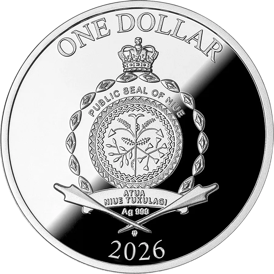 Монета "Дерево Искусств", 2026 г., Серебро, 17,5 гр., проба 999, НИУЭ