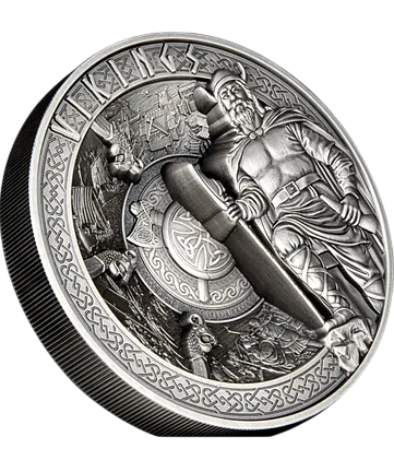 Монета «Викинги », 2023 г., Серебро, 1 000 гр., проба 999, САМОА