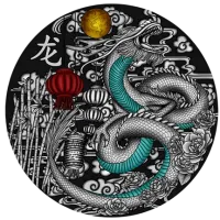 Монета «Год Дракона»,  2024 г., Серебро, 93,3 гр., проба 999, КАМЕРУН