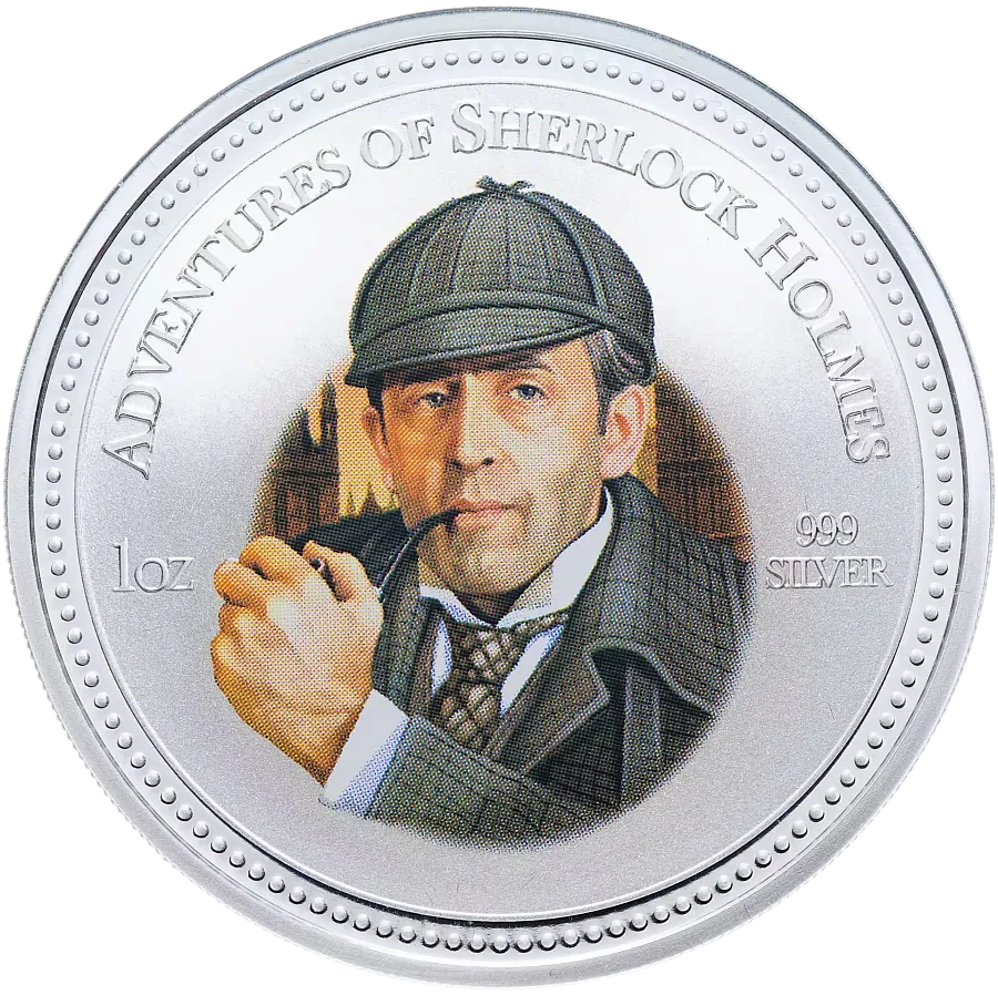 Монета Приключения Шерлока Холмса, 2007 г., 31,1 гр., проба 999, ОСТРОВА КУКА