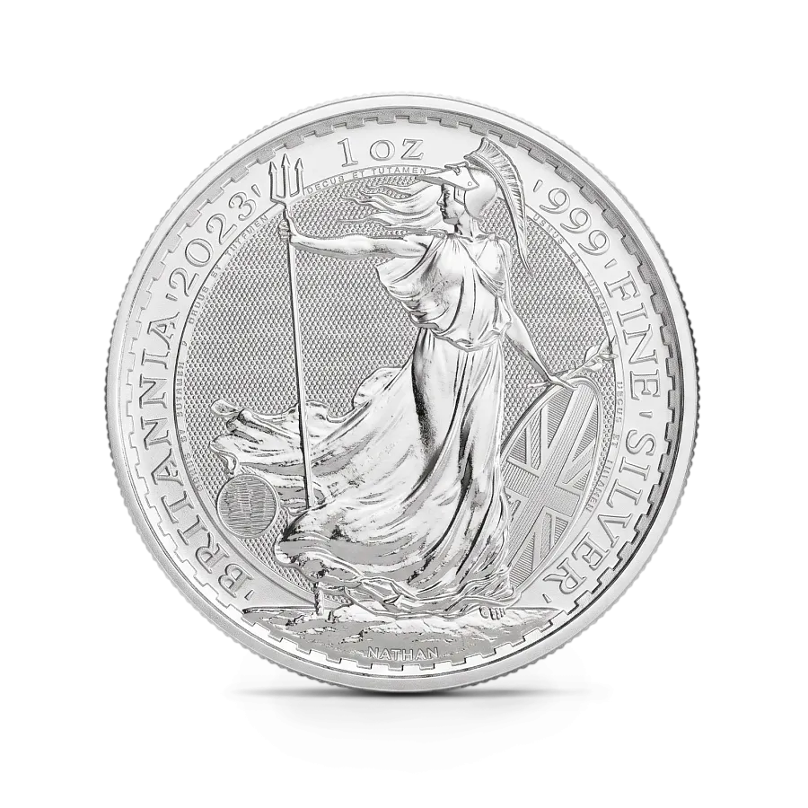 Монета "Британия (Чарльз III)", 2023 г., Серебро, 31,1 гр., проба 999, СОЕДИНЕННОЕ КОРОЛЕВСТВО