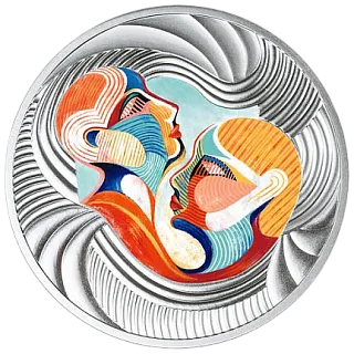 Монета "Ты и Я",  2020 г., Серебро, 17,5 гр., проба 999, КАМЕРУН