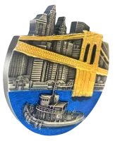 Монета «Бруклинский мост»,  2022 г., Серебро, 155,5 гр., проба 999, КОНГО