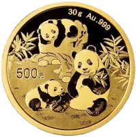 Монета «Панда», 2025 г., Золото, 30 гр., проба 999, КИТАЙ