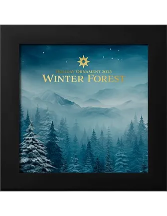 Монета «Зимний лес. Звезда », 2025 г., Серебро, 31,1 гр., проба 999.9, ОСТРОВА КУКА