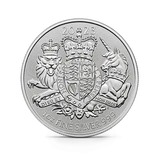 Монета "Королевский герб", 2023 г., Серебро, 31,1 гр., проба 999, СОЕДИНЕННОЕ КОРОЛЕВСТВО