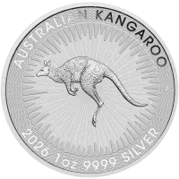 Монета "Кенгуру", 2026 г., Серебро, 31,1 гр., проба 999.9, АВСТРАЛИЯ