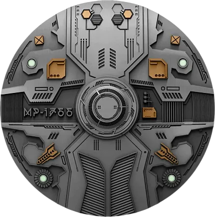 Монета «Летающая монета НЛО МР 1766», 2024 г., Серебро, 217,7 гр., проба 999, КАМЕРУН