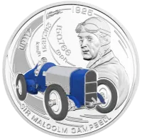Монета "Сэр Малколм Кэмпбелл", 2025 г., 31,1 гр., проба 999, МАЛЬТА
