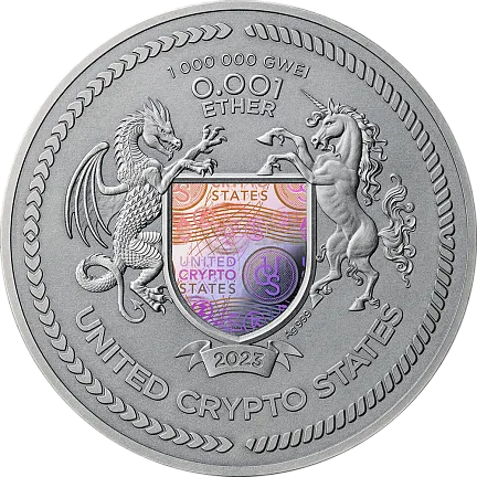 Монета "Бинарная Пума", 2023 г., Серебро, 62,2 гр., проба 999,